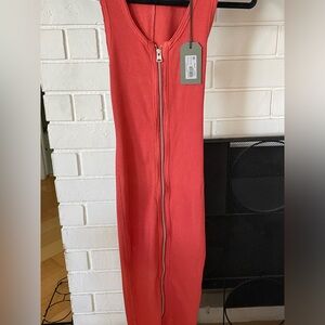 All Saints zipper body con dress. Burnt orange color size US 00
